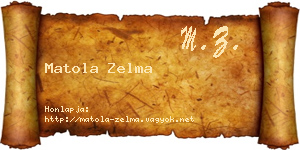Matola Zelma névjegykártya